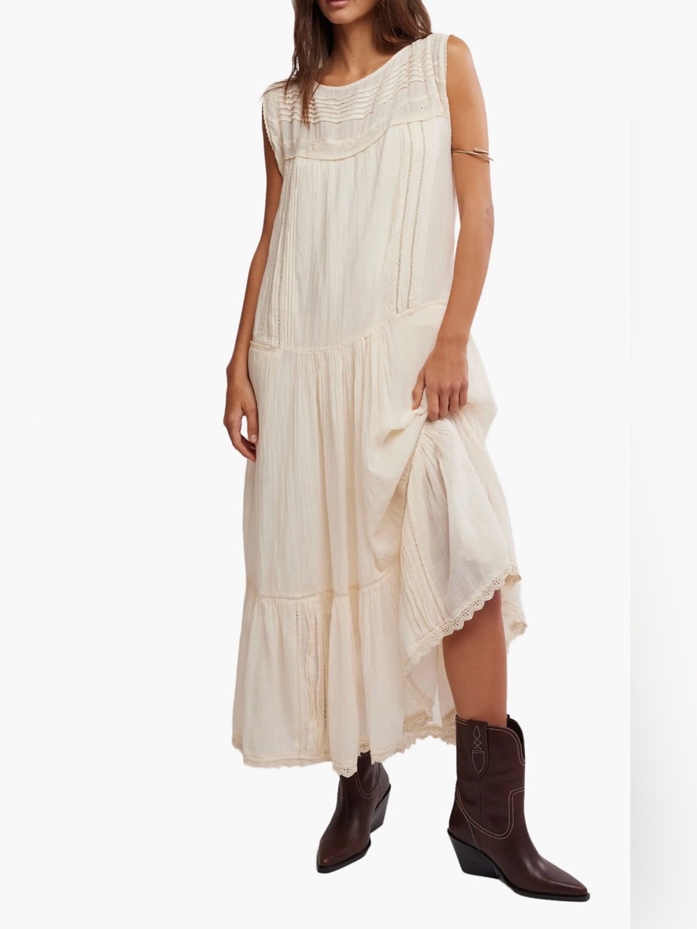 Free People Meadow's Edge Cotton Maxi Dress Size L